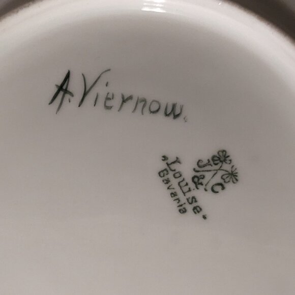 Vtg. Signed A.Viernow J & C Louise Bavaria Headdress Indian Princess Plate 7" - Picture 5 of 5